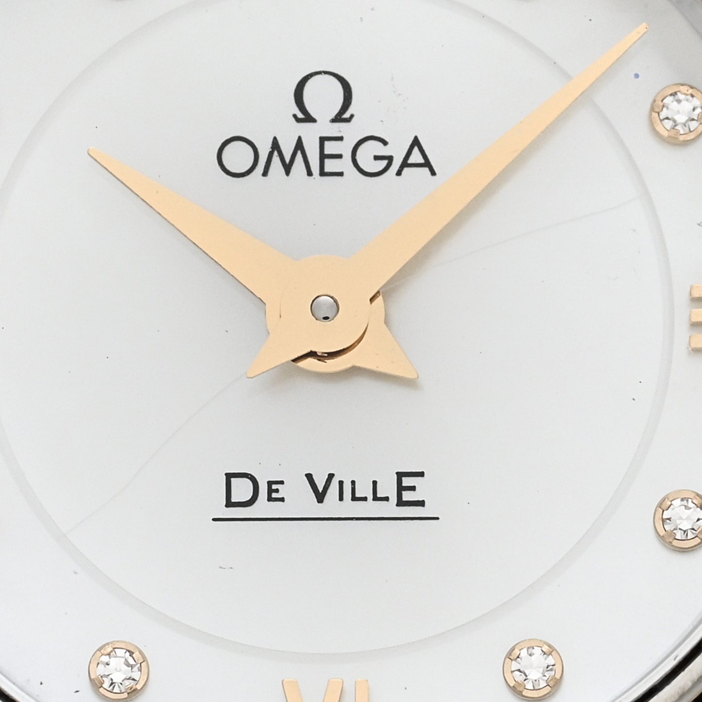 Stainless Steel 18K Yellow Gold Diamond Mother of Pearl 24mm De Ville Prestige Quartz Watch 424.20.24.60.55.001