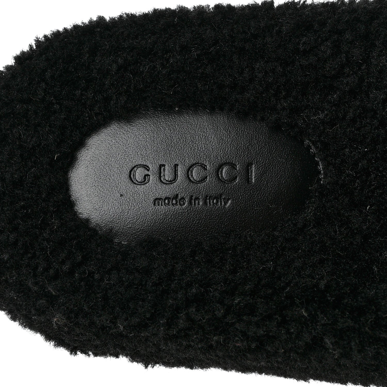 Gucci Shearling Womens Eileen Slide Sandals 37 Black Butterscotch 6 of 9