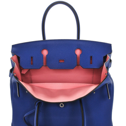 Hermes Togo Horseshoe Birkin 30 Bleu Electrique Rose Lipstick 25 of 29