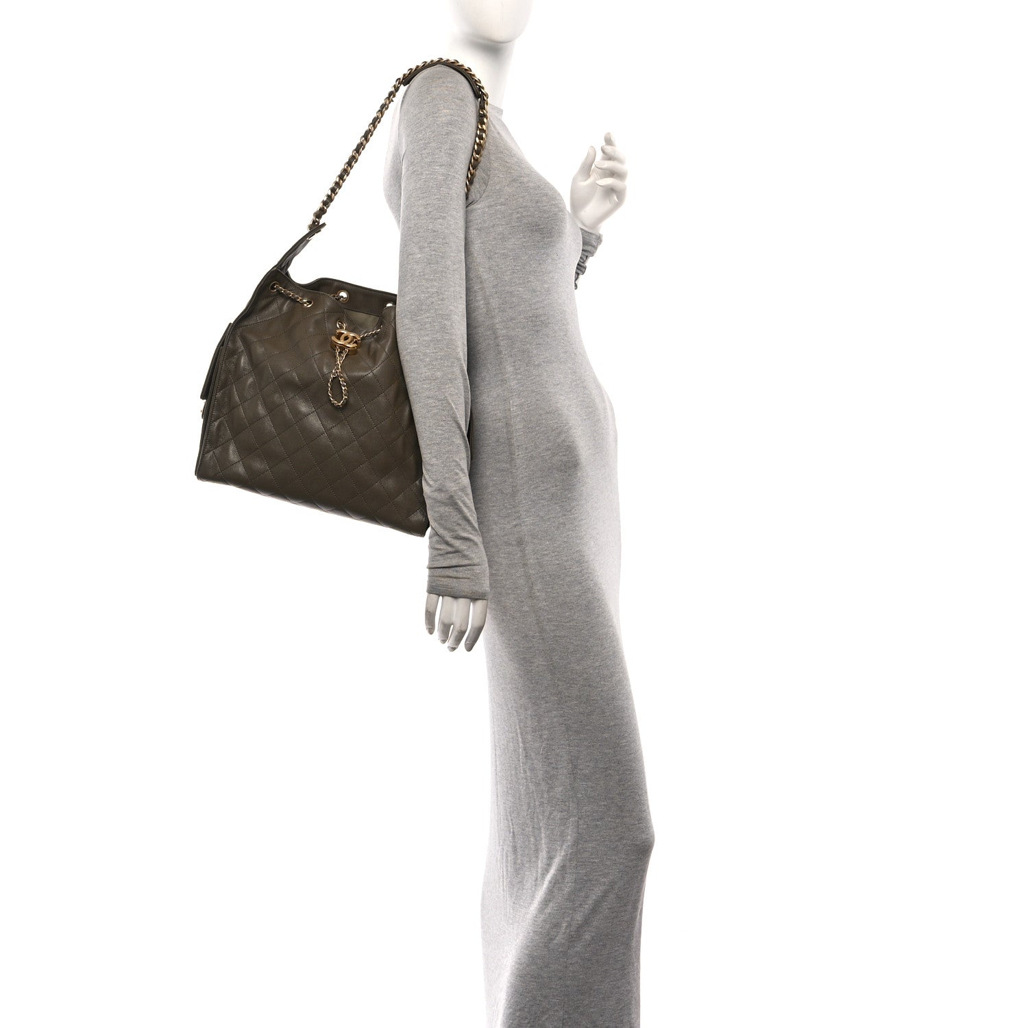 Chanel Caviar Quilted Medium Chanel 25 Handbag Dark Khaki 2 of 11