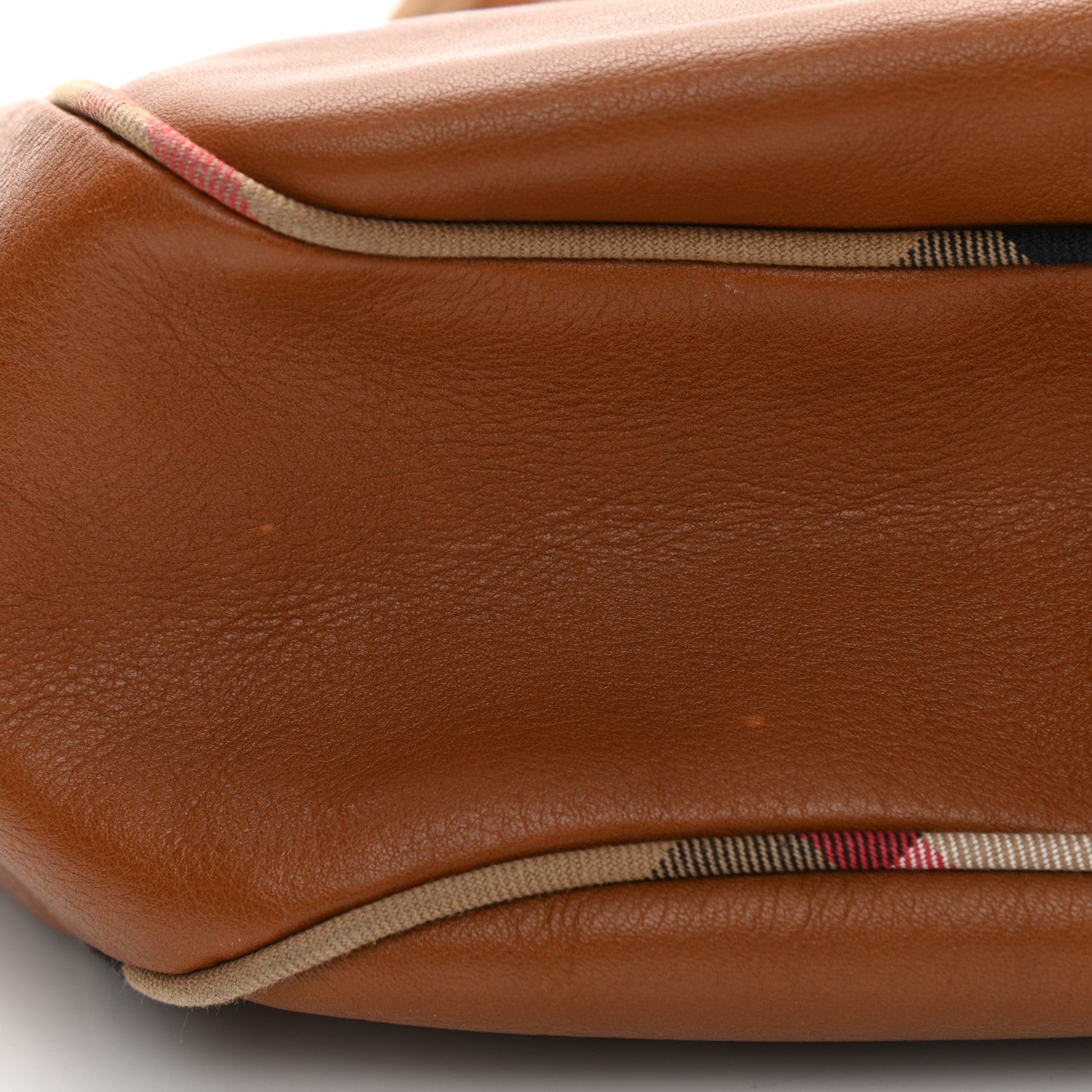 Burberry Calfskin Check Trim Hobo Brown 12 of 12