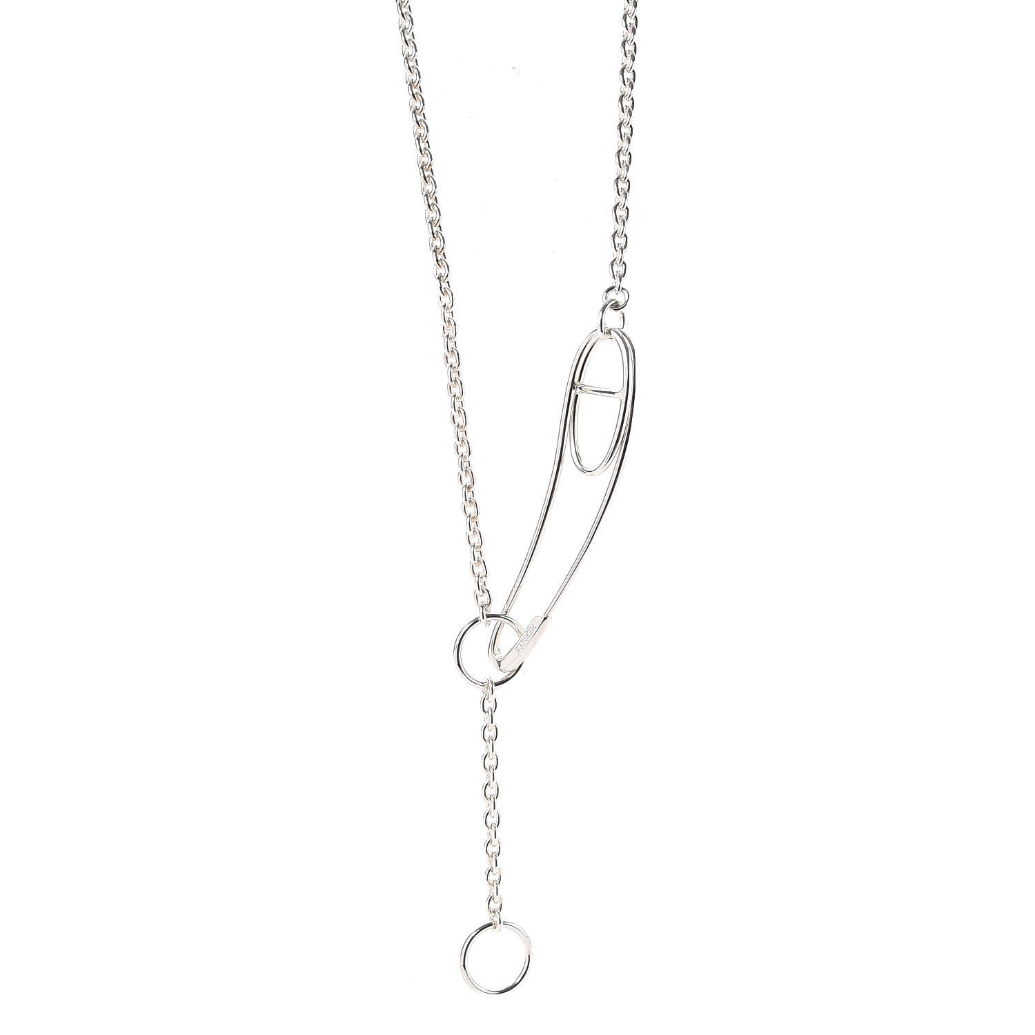 Hermes Sterling Silver Chaine d'Ancre Punk Long Necklace 1 of 7