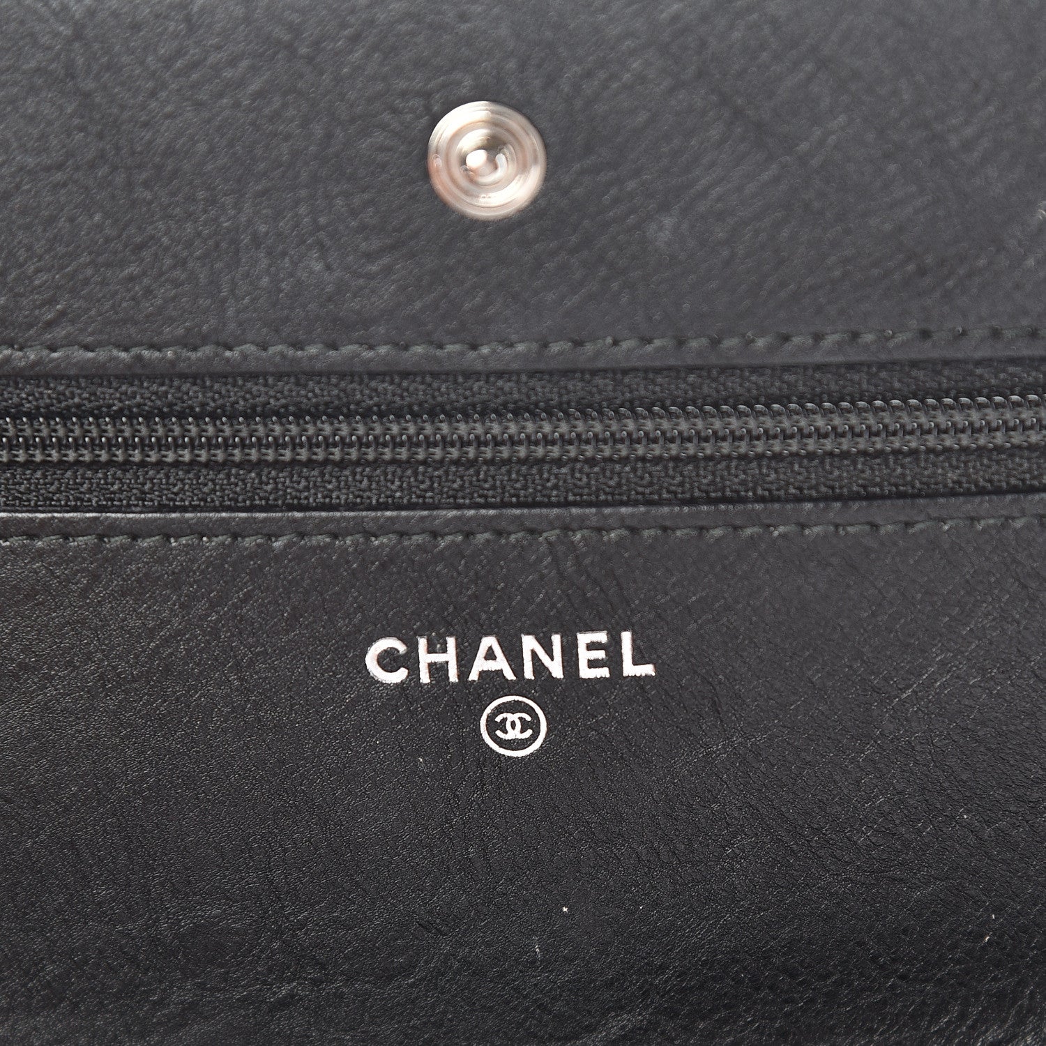 Chanel Crumpled Calfskin Quilted Wallet On Chain WOC So Black 6 of 10
