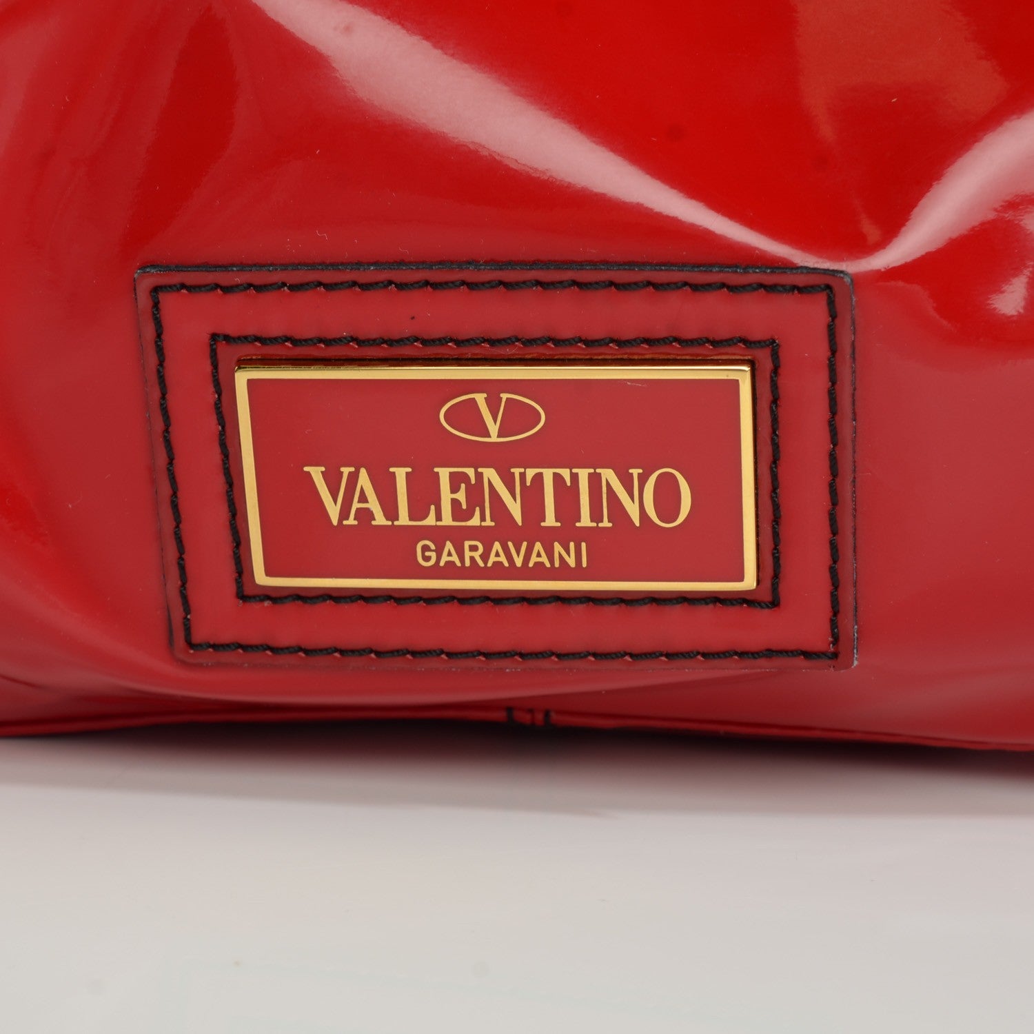 Valentino Garavani Patent Lacca Large Nuage Bow Hobo Red 6 of 8