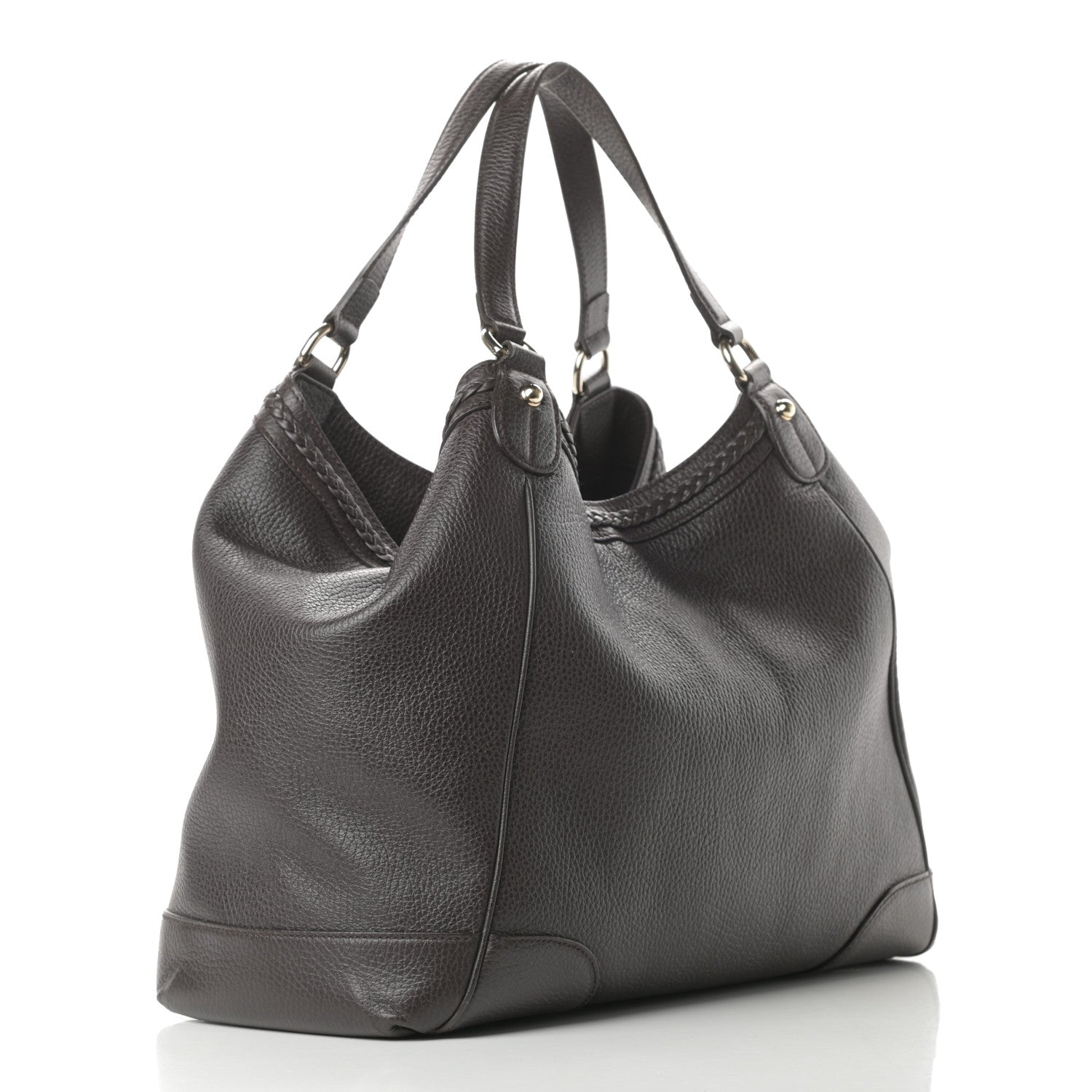 Gucci Pebbled Calfskin Medium Shoulder Bag Brown 3 of 12