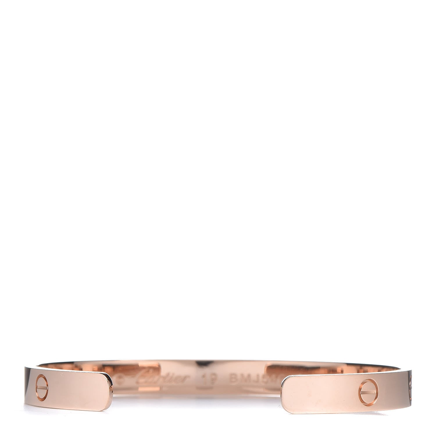 Cartier 18K Pink Gold LOVE Cuff Bracelet 19 3 of 4
