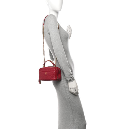 Chanel Caviar Quilted Mini Carry Around Bowling Bag Red 2 of 13