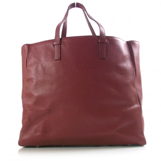 Leather Large Tote Red