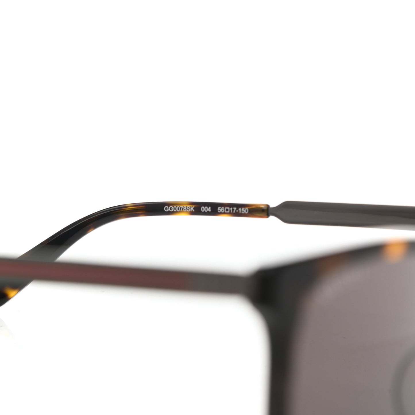 Acetate Square Frame Web Sunglasses GG0078SK Tortoise