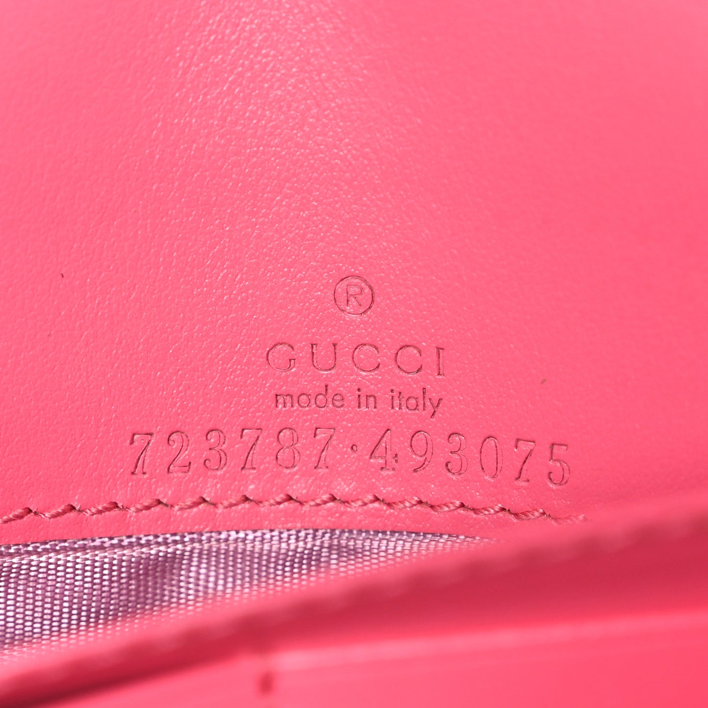 Calfskin GG Matelasse Chain Wallet Rhodamine Pink