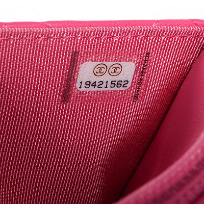 Chanel Lambskin Quilted Wallet On Chain WOC Dark Pink 8 of 8