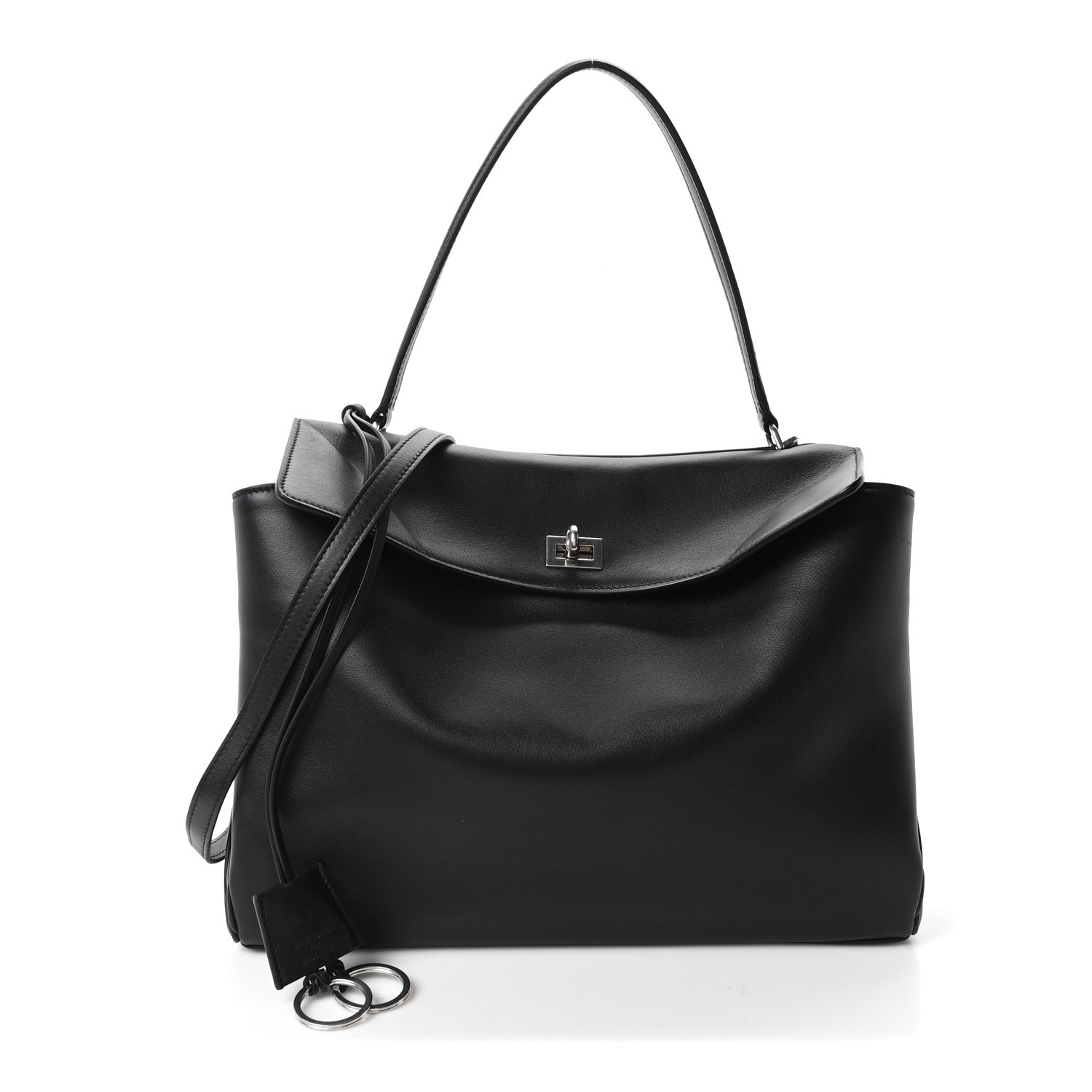 Balenciaga Natural Smooth Calfskin Medium Rodeo Top Handle Handbag Black 1 of 9