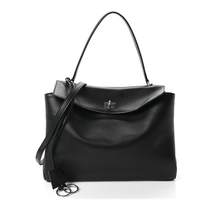 Balenciaga Natural Smooth Calfskin Medium Rodeo Top Handle Handbag Black 1 of 9