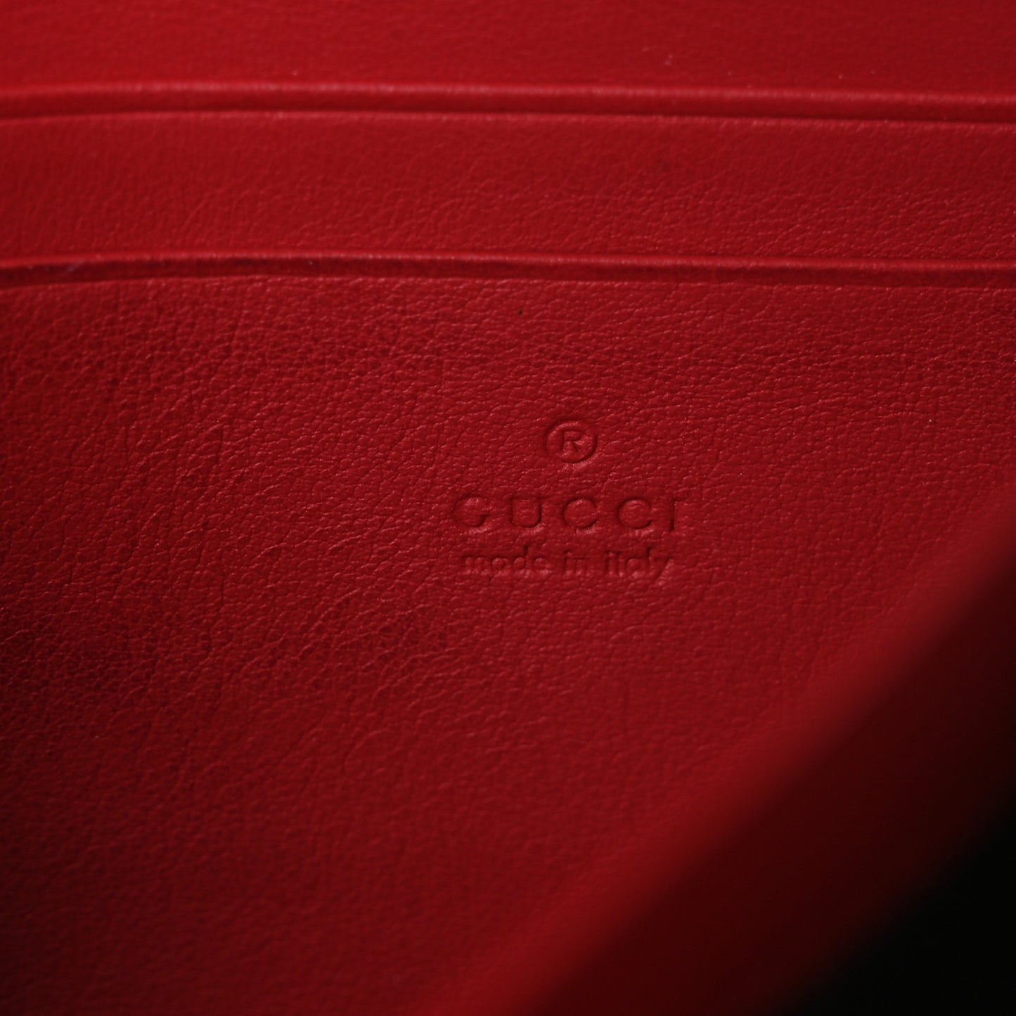GG Supreme Monogram Mini Dionysus Chain Wallet Beige Vulcanic Red