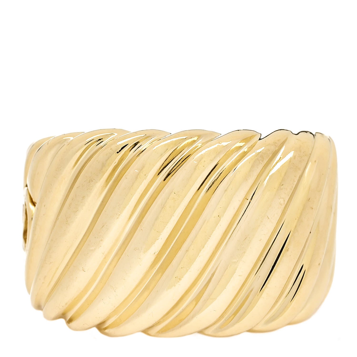 David Yurman 18K Yellow Gold Cable Cigar Band Ring 51 5.75 1 of 5