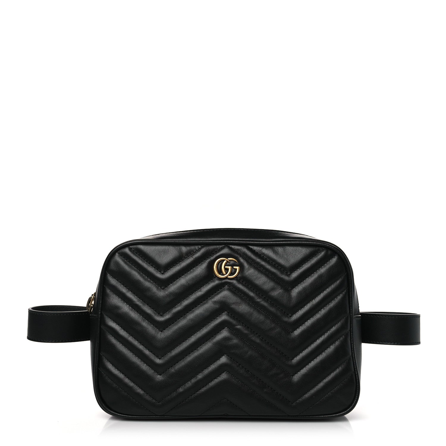 Gucci Calfskin Matelasse Mens GG Marmont Belt Bag 80 32 Black 1 of 10