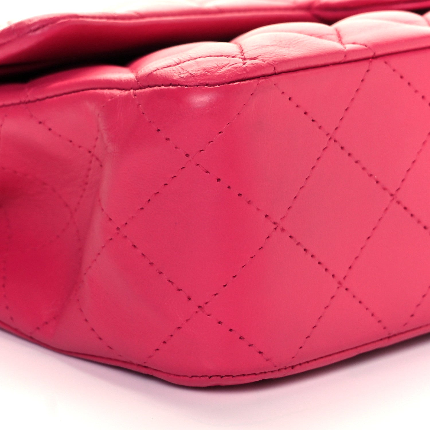 Chanel Lambskin Quilted Medium Double Flap Dark Pink 8 of 9