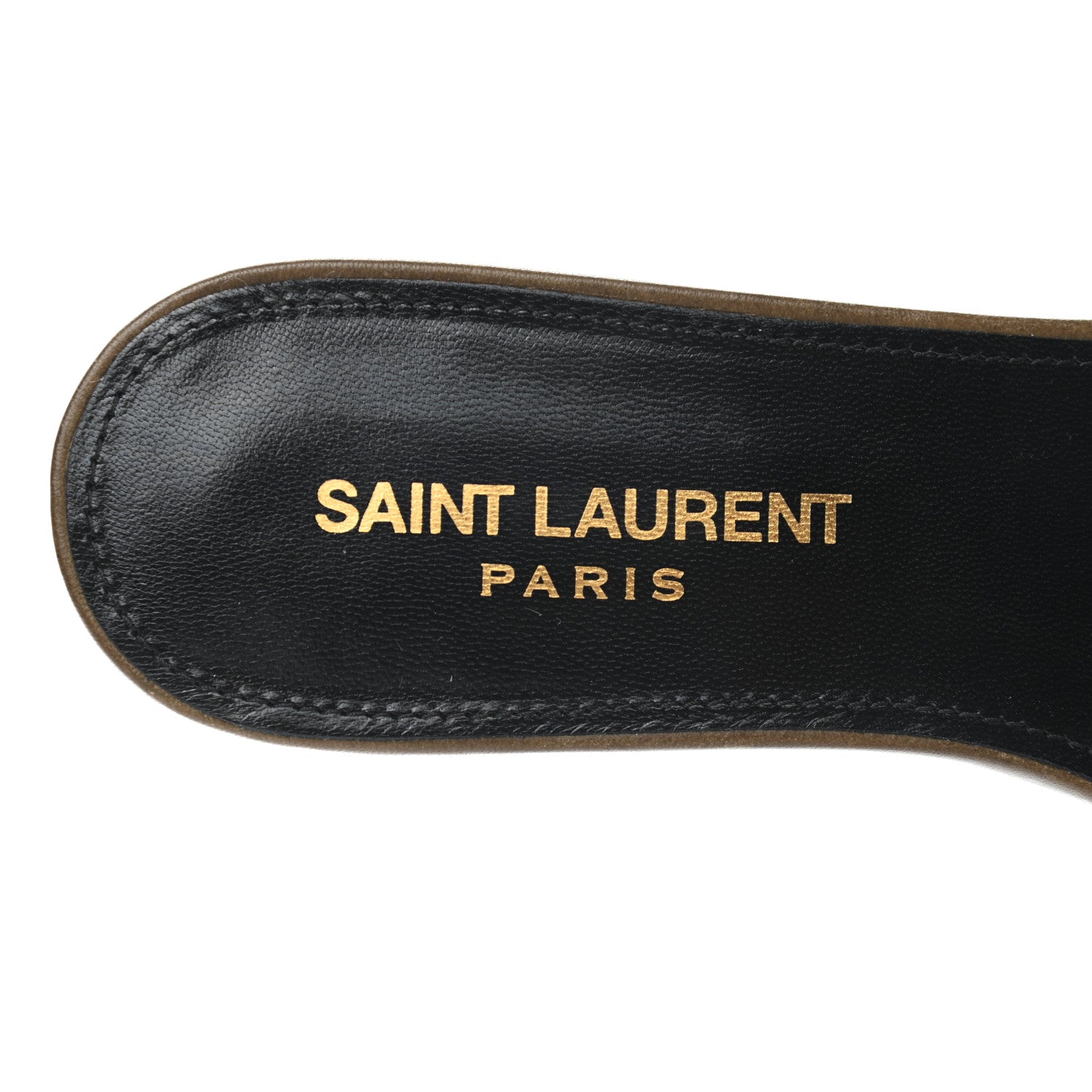 Saint Laurent Calfskin Tribute 05 Slide Sandals 36 Dark Green 7 of 9