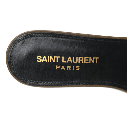 Saint Laurent Calfskin Tribute 05 Slide Sandals 36 Dark Green 7 of 9