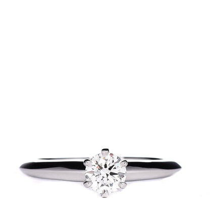 Tiffany Platinum Diamond .38ct Solitaire Engagement Ring 48 4.5 1 of 8