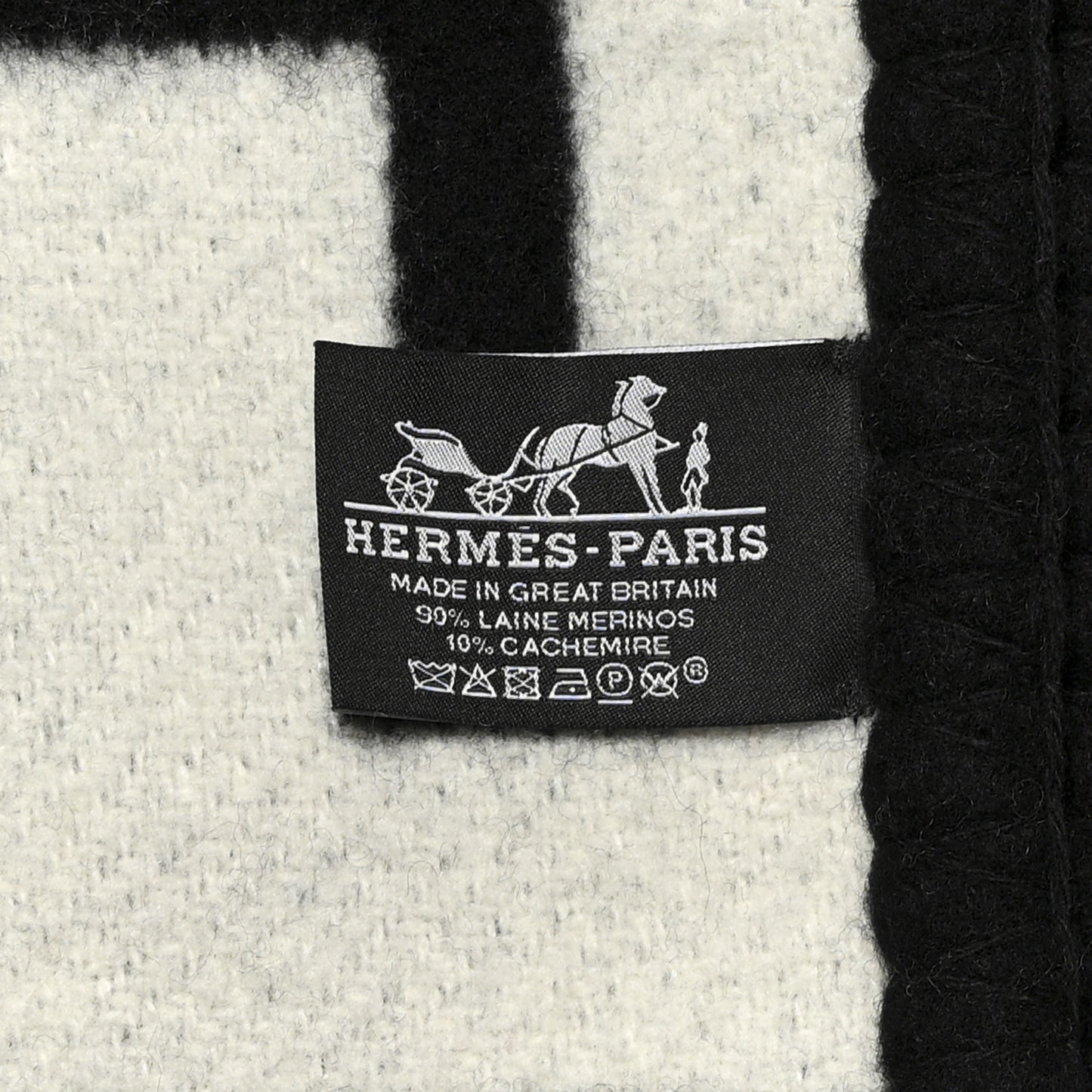 Wool Cashmere Avalon III Blanket Ecru Black