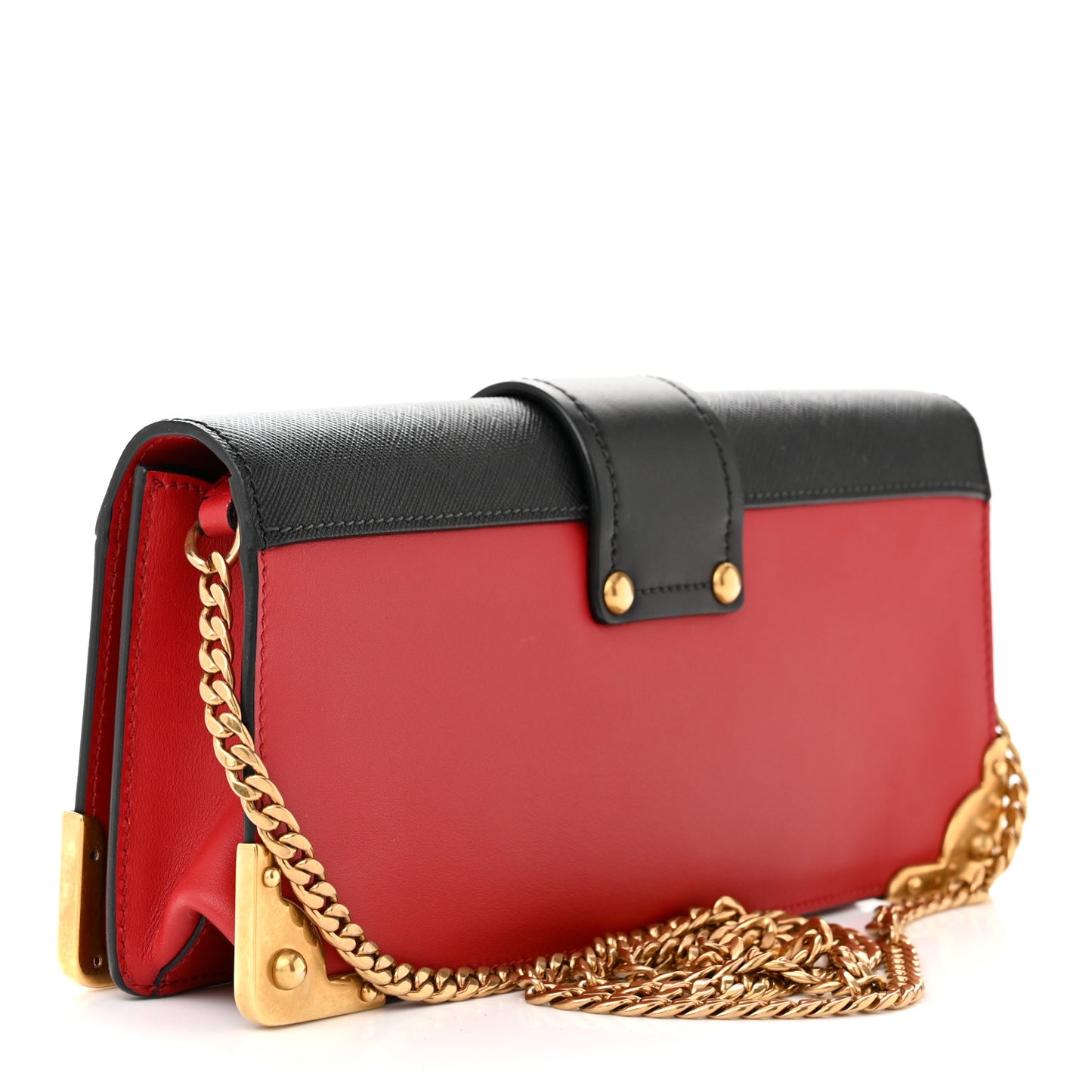 City Calfskin Saffiano Cahier Pochette Fuoco Black