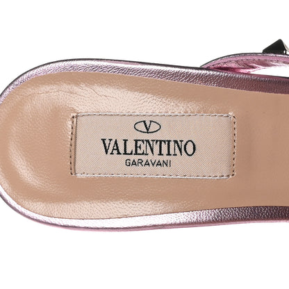 Valentino Garavani Metallic Nappa Rockstud 60mm Slide Sandals 38.5 Giacinto 8 of 9