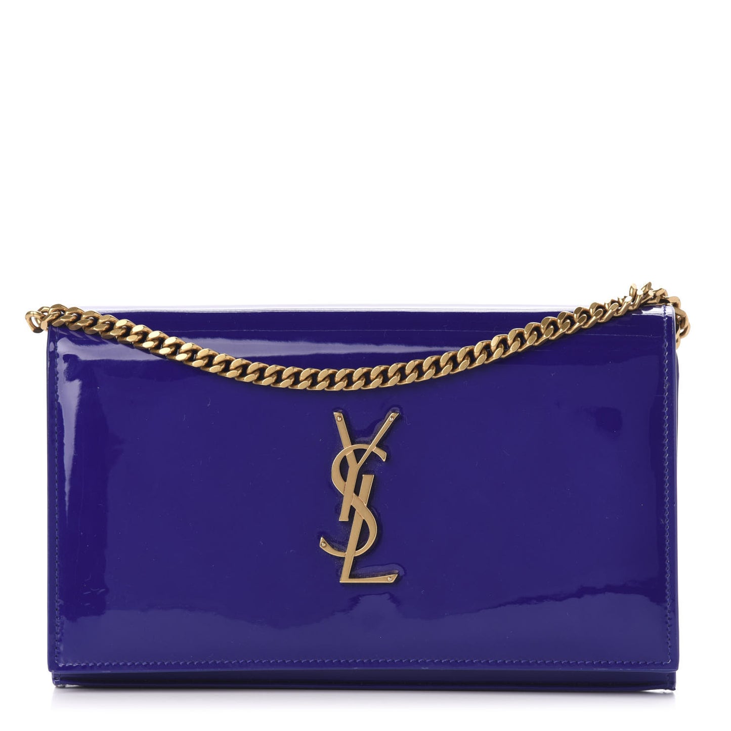 Patent Calfskin Monogram Kate Wallet On Chain Royal Blue