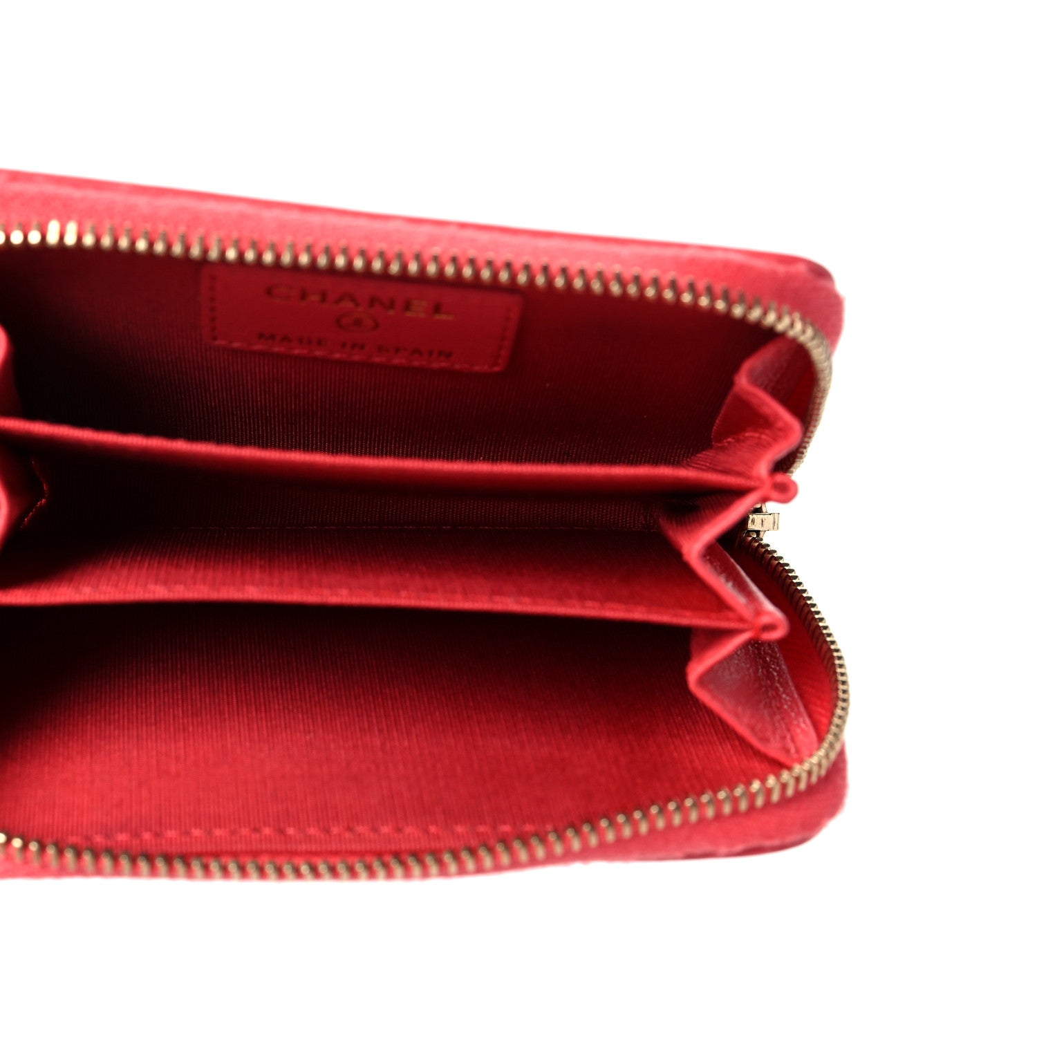 Chanel Sheepskin Chevron Quilted Mademoiselle Vintage Zip Coin Purse Pink 5 of 10