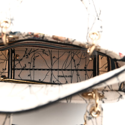 Christian Dior Canvas Constellation Embroidered Medium Lady D-Lite Latte Multicolor 4 of 8