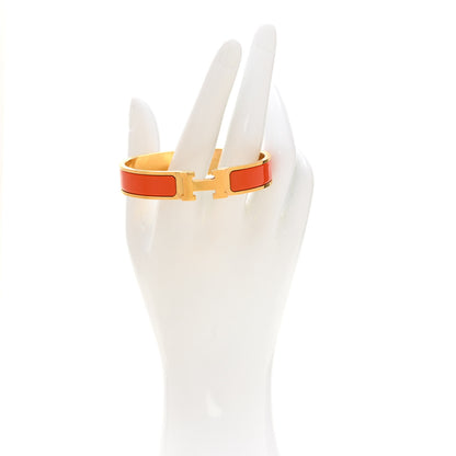 Hermes Enamel Narrow Clic Clac H Bracelet GM Orange 2 of 5