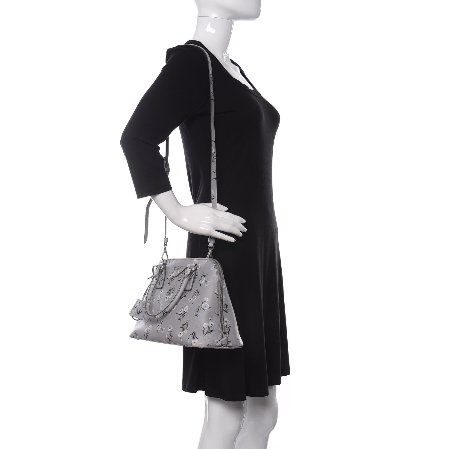 Prada Saffiano Soft Bouquet Medium Promenade Tote Acciaio 2 of 10