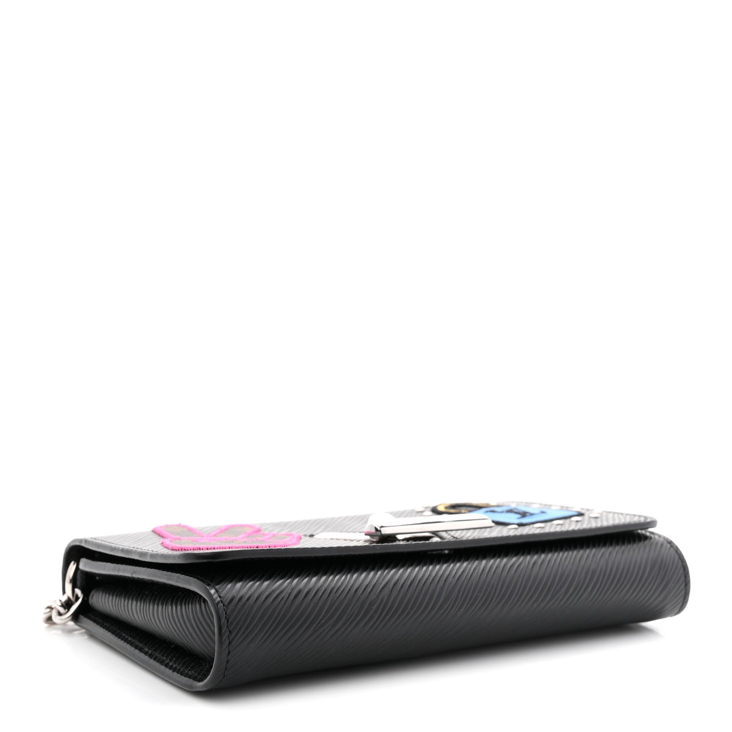 Epi LV Stories Twist Chain Wallet Black