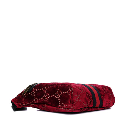 Gucci GG Monogram Velvet Belt Bag Red Cipria 4 of 14