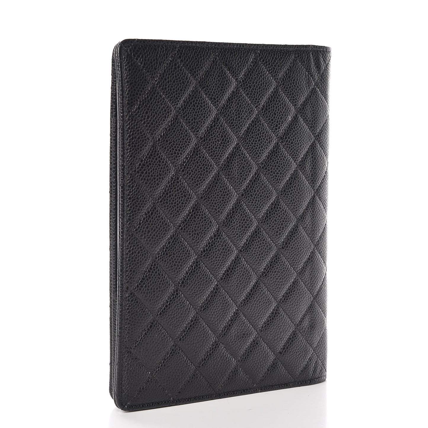 Caviar Quilted Large Agenda Cover Black