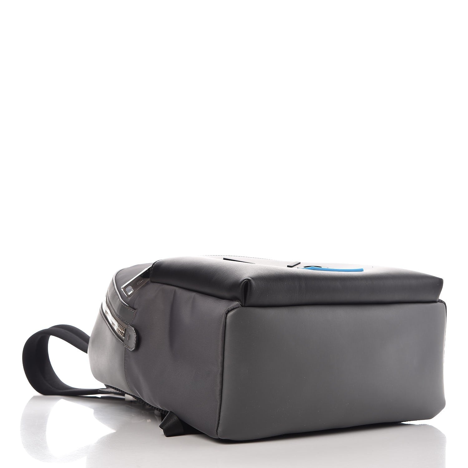 Fendi Nylon Calfskin Faces No Words Emoticon Pouch Pocket Backpack Asfalto 4 of 10