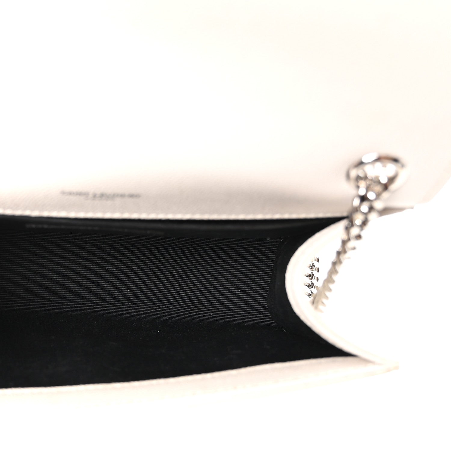 Saint Laurent Grain De Poudre Small Classic Monogram Kate Tassel Satchel Icy White 5 of 10
