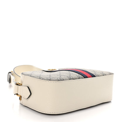 Gucci GG Supreme Monogram Textured Calfskin Web Small Ophidia Camera Bag Beige Ebony Mystic White 4 of 11