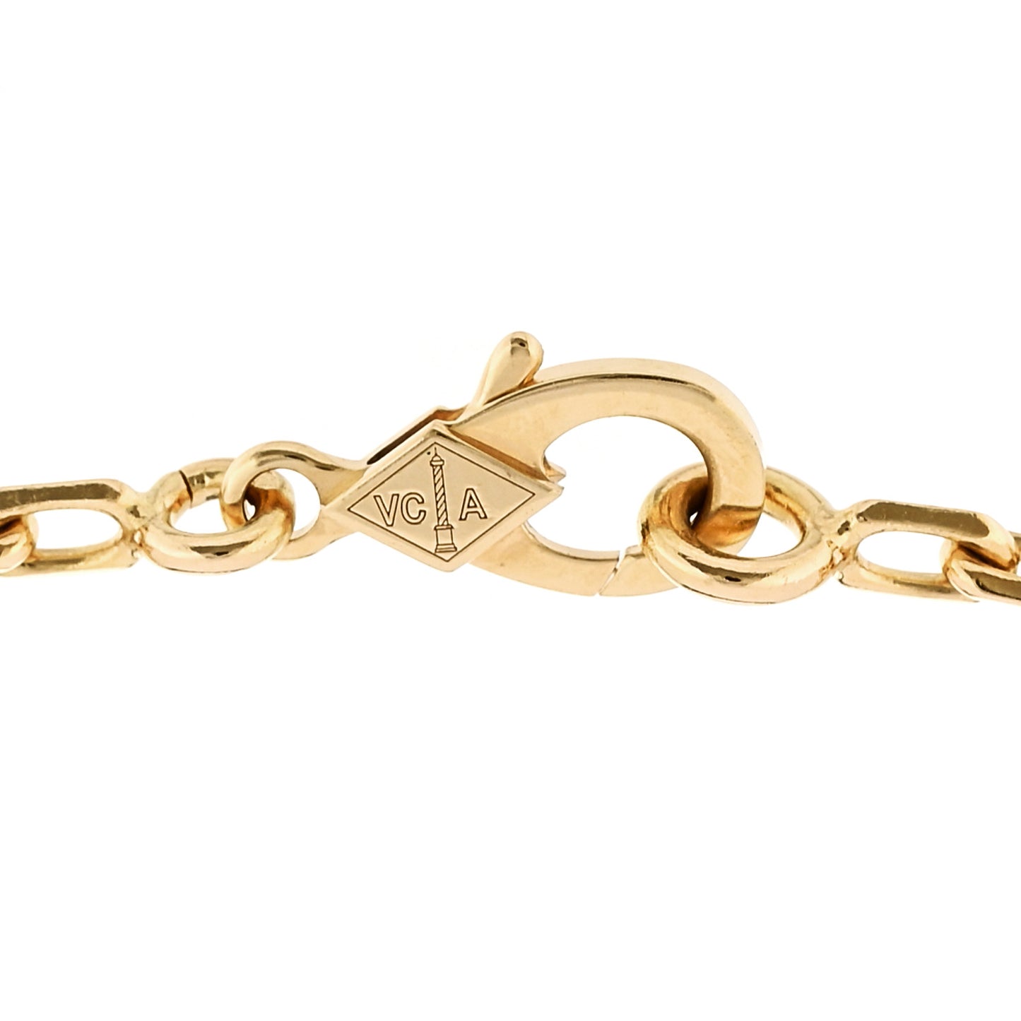 18K Yellow Gold Blue Agate 5 Motifs Vintage Alhambra Bracelet