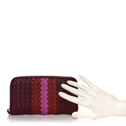 Bottega Veneta Nappa Intrecciato Zip Around Wallet Opera Pink 2 of 12
