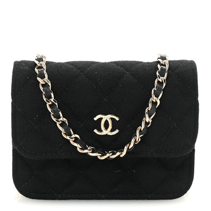 Chanel Jersey Quilted Micro Mini Flap Black 1 of 10