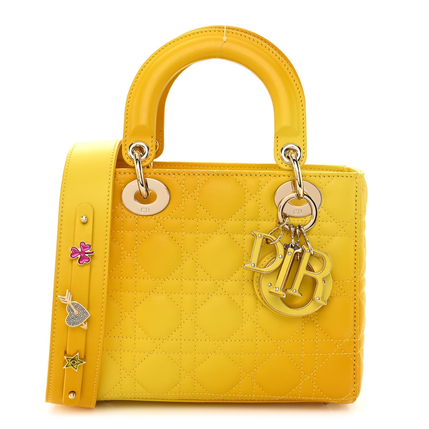 Christian Dior Lambskin Cannage Gradient Small My ABCDior Lady Dior Yellow 1 of 9