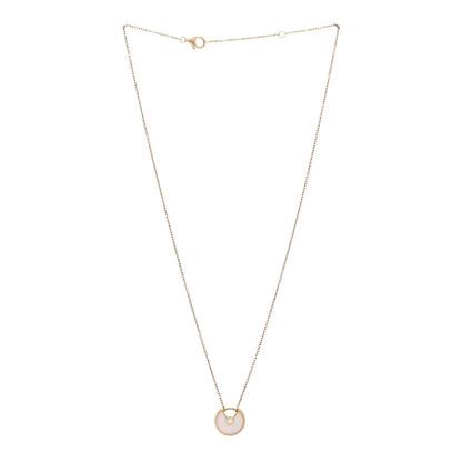 Cartier 18K Yellow Gold Diamond Mother of Pearl XS Amulette de Cartier Pendant Necklace 3 of 5
