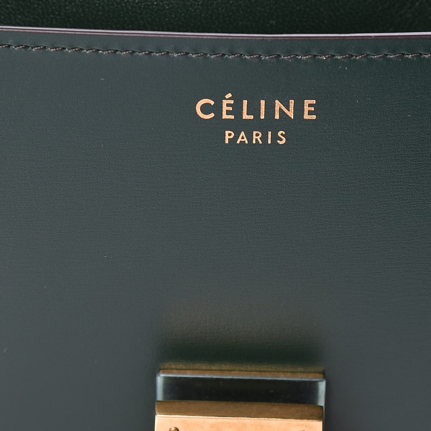 Box Calfskin Medium Classic Box Flap Bag Dark Green