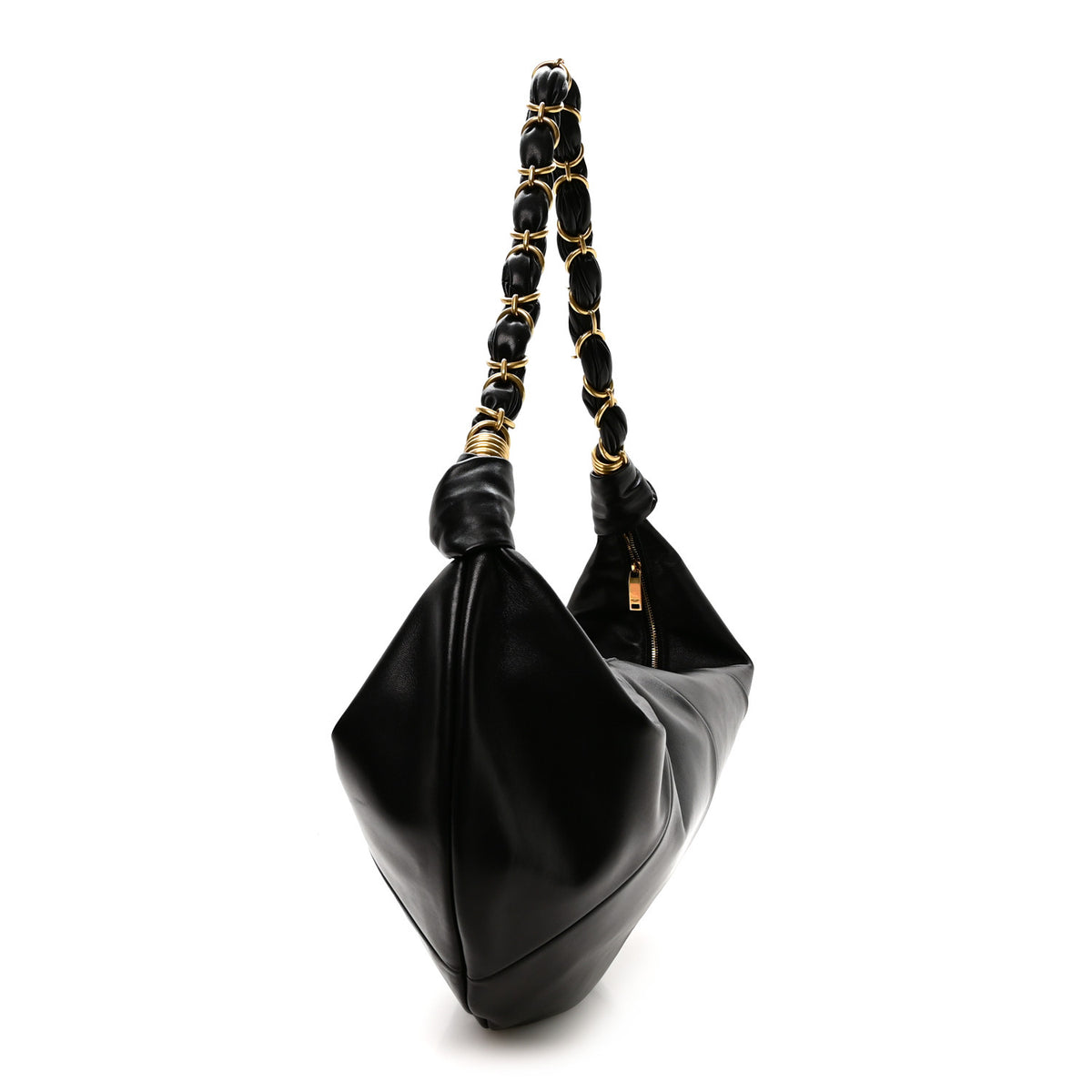 Lambskin Small Amalia Hobo Black