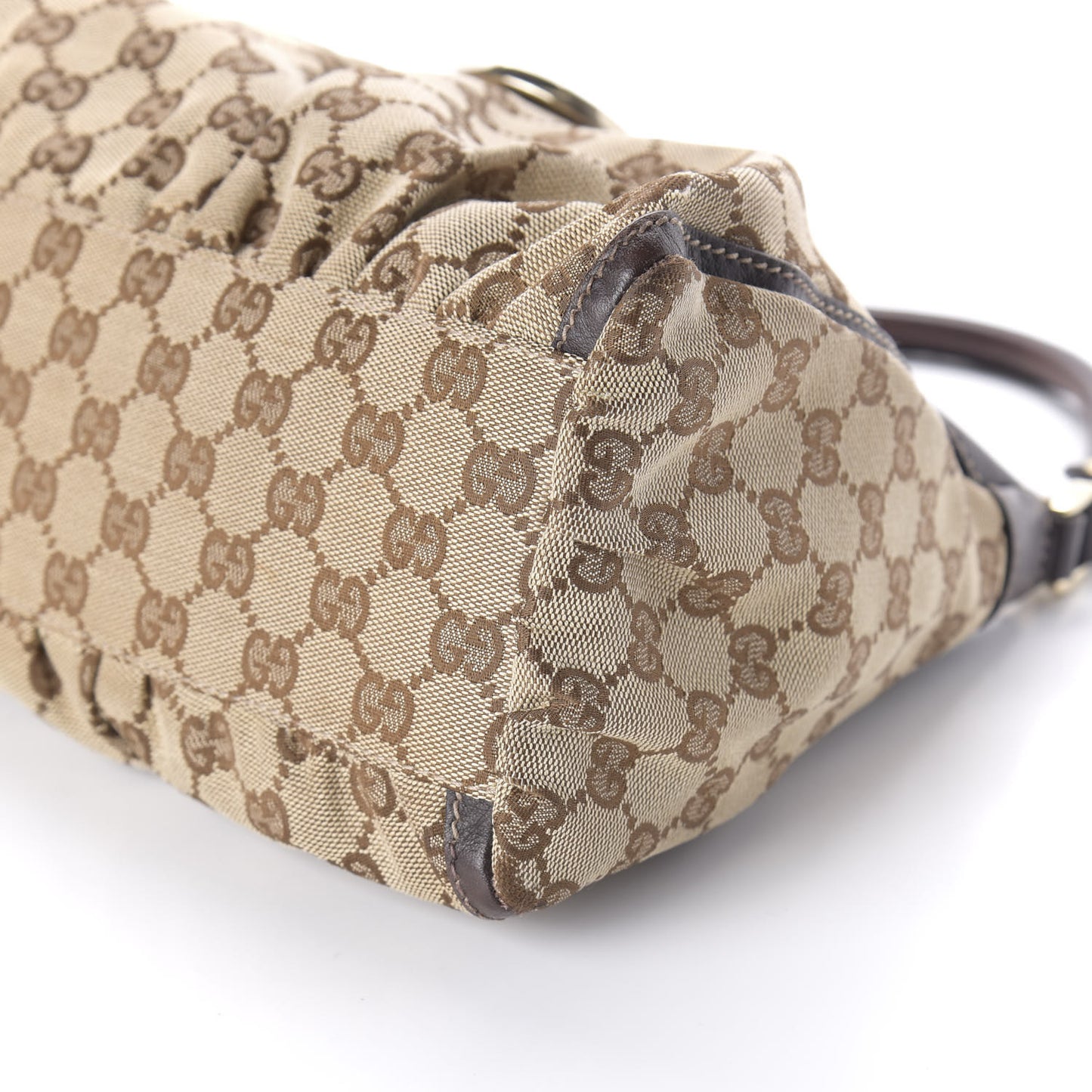 Monogram Medium D Gold Ring Hobo Dark Brown