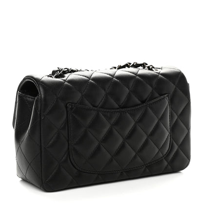 Chanel Lambskin Quilted Mini Rectangular Flap Black 3 of 9
