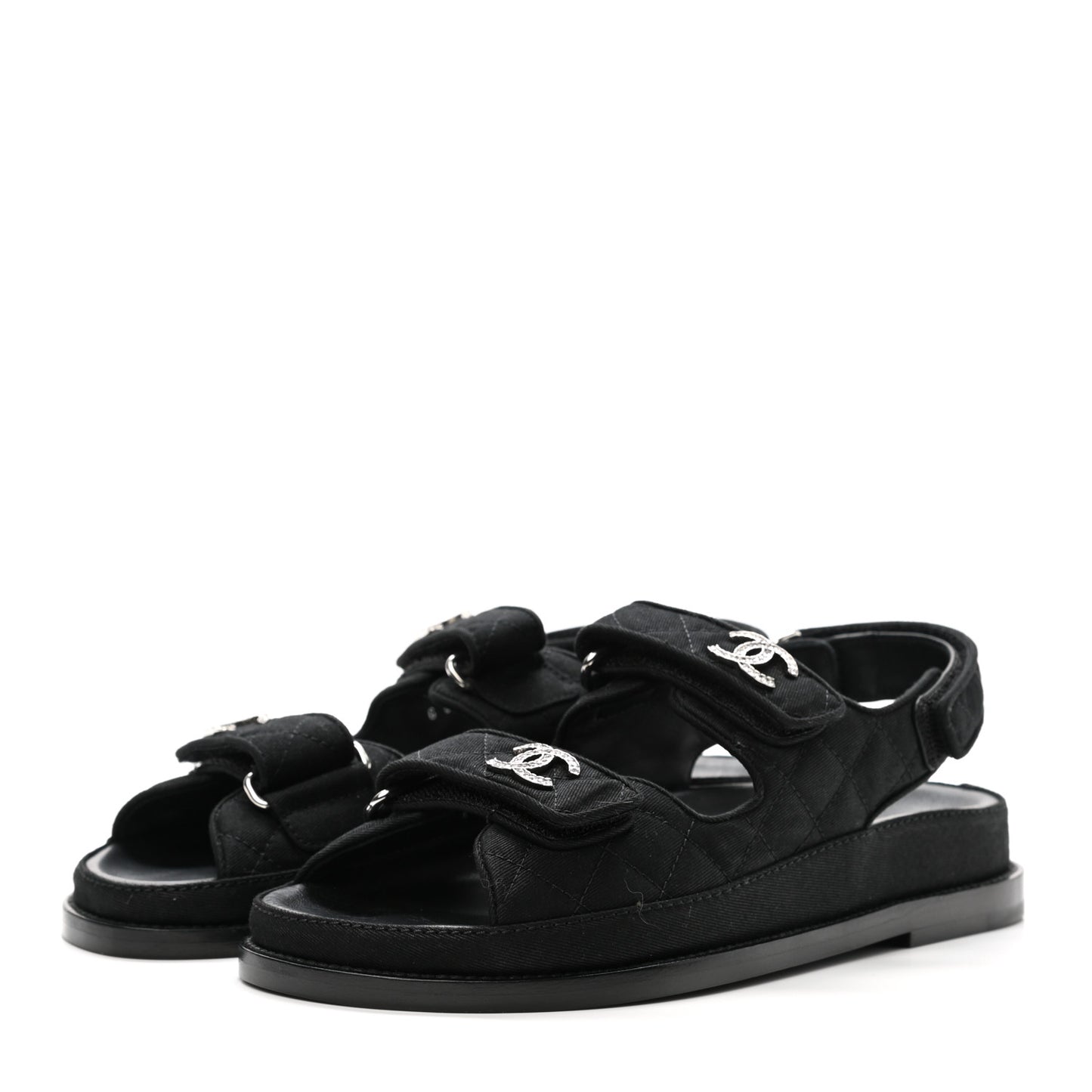 Mixed Fibers Velcro Dad Sandals 35.5 Black