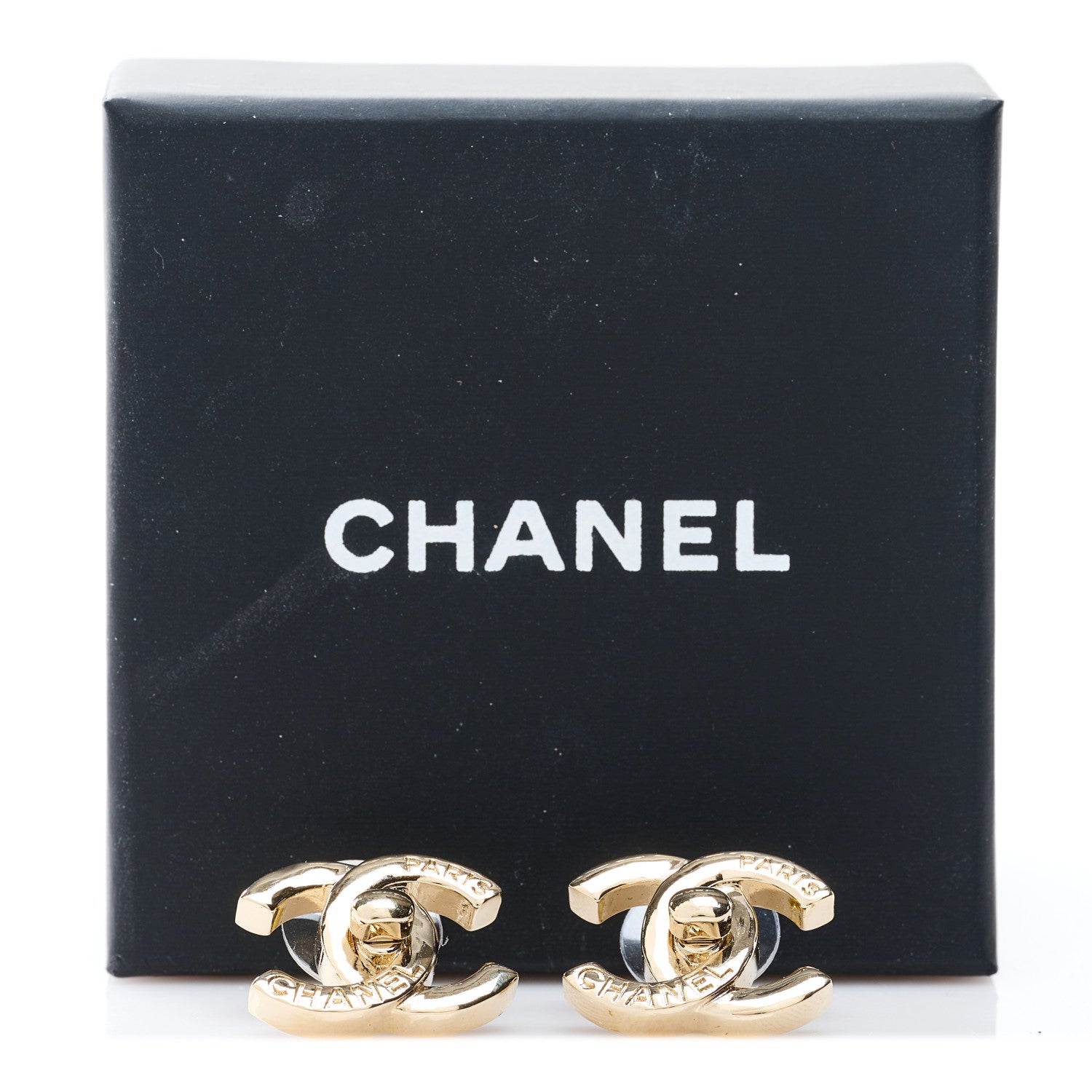 Chanel Metal Logo CC Turnlock Earrings Gold 5 of 5