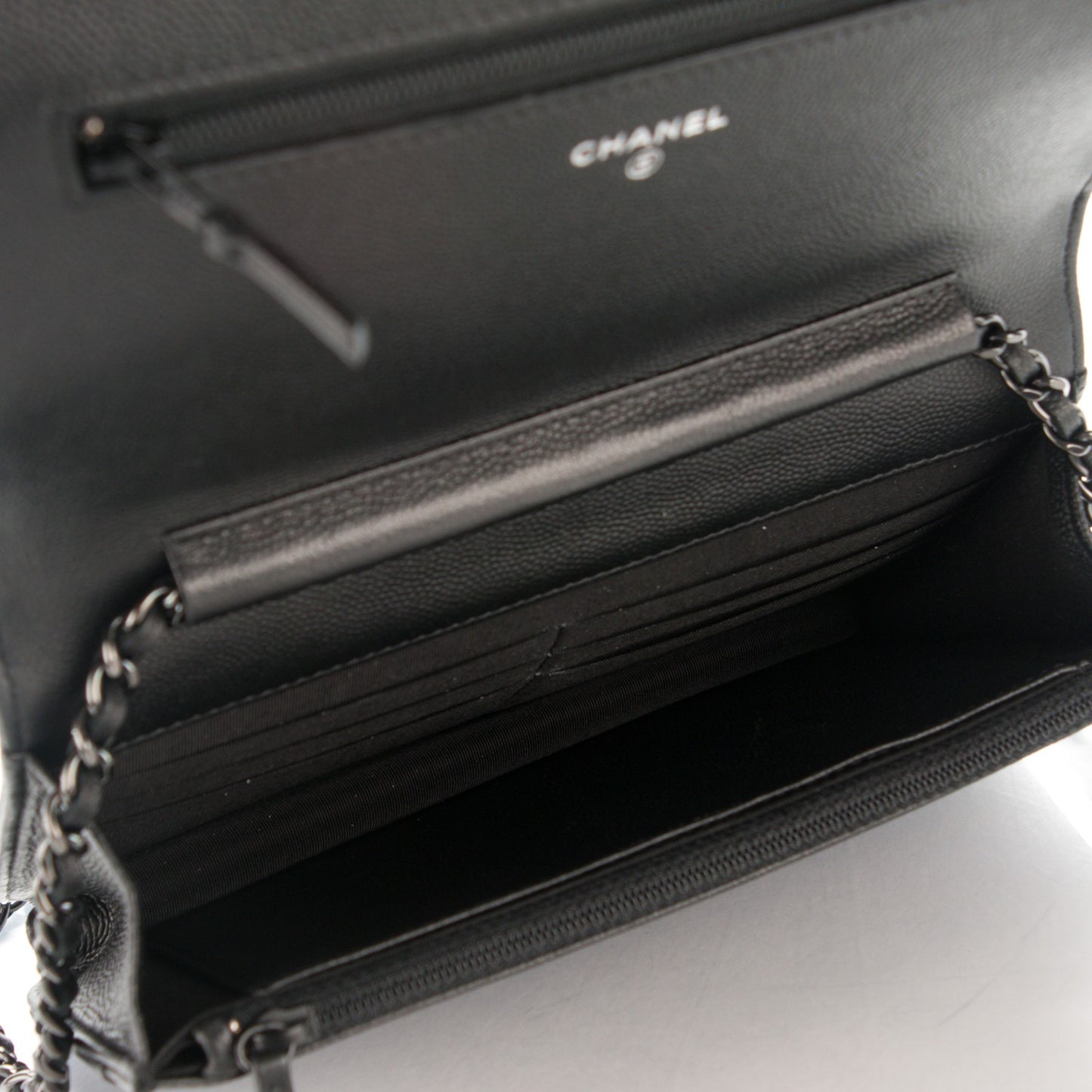Caviar Quilted Boy Wallet On Chain WOC So Black